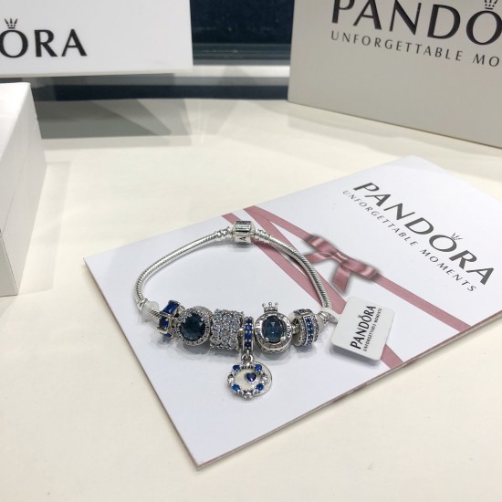 Pandora Sterling Silver Bangle Blue 20082734