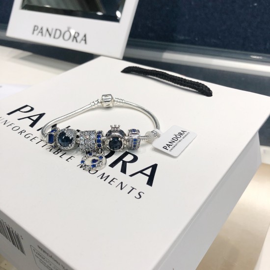 Pandora Sterling Silver Bangle Blue 20082734