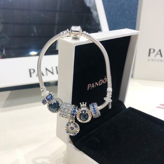 Pandora Sterling Silver Bangle Blue 20082734