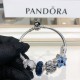 Pandora Sterling Silver Bangle Blue Silver 20082740