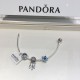 Pandora Sterling Silver Bangle Blue Silver 20082745