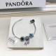 Pandora Sterling Silver Bangle Blue Silver 20082745