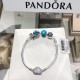 Pandora Sterling Silver Bangle Blue Silver 20082755