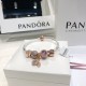 Pandora Sterling Silver Bangle Pink Gold 20082735