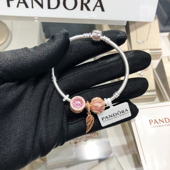 Pandora Sterling Silver Bangle Pink Gold 20082754