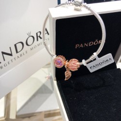 Pandora Sterling Silver Bangle Pink Gold 20082754