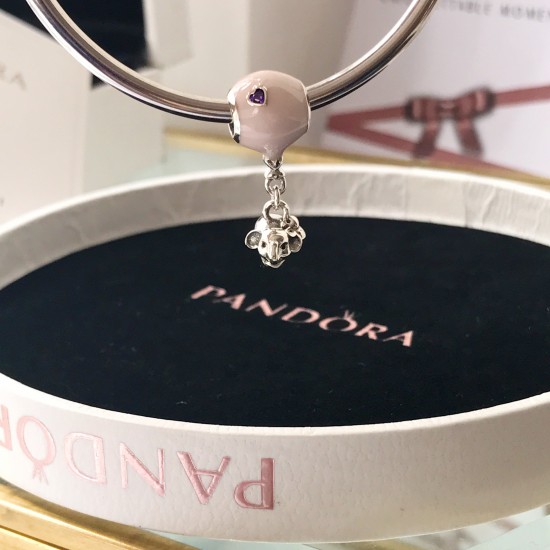 Pandora Sterling Silver Bangle Pink Silver 20082783