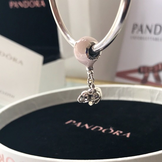 Pandora Sterling Silver Bangle Pink Silver 20082783