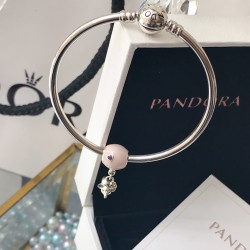 Pandora Sterling Silver Bangle Pink Silver 20082783