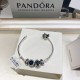 Pandora Sterling Silver Bangle Silver Blue 20082746