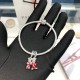 Pandora Sterling Silver Bangle Silver Red 20082751