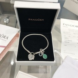 Pandora Bangle Sterling Silver Green 20082708