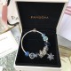 Pandora Blue Glass Bangle Sterling Silver