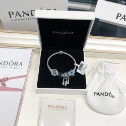 Pandora Sterling Silver Bangle Blue Silver 20082740