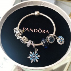 Pandora Sterling Silver Bangle Blue Silver 20082784