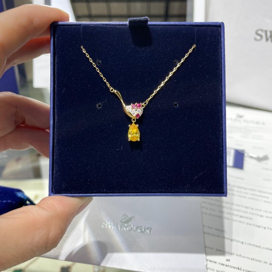 Swarovski Cariti Pendant 5634333 Yellow Gold Necklace L36cm