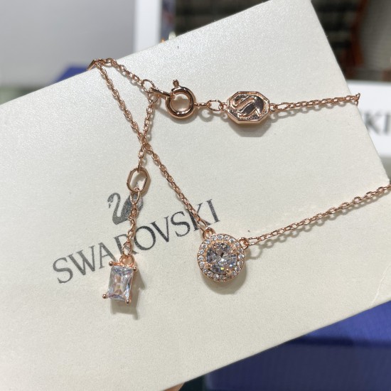 Swarovski Constella Pendant 5636272 Round Cut White Rose Gold Necklace