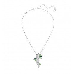 Swarovski Dellium Pendant 5645369 Rhodium Plated Bamboo Green Silver Necklace