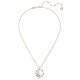 Swarovski Dellium Pendant 5645371 Round Shape Bamboo White Rose Gold Necklace