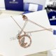 Swarovski Dellium Pendant 5645371 Round Shape Bamboo White Rose Gold Necklace