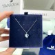 Swarovski Gema 520 Pendant 5653008 Heart Blue Rhodium Plated Necklace