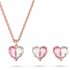 Swarovski Gema 520 Pendant 5653009 Heart Pink Rhodium Plated Necklace