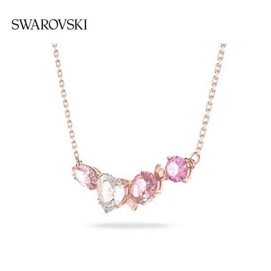 Swarovski Gema 520 Pendant Candy and heart 5630876 Rose Pink Gold Necklace