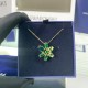 Swarovski Gema Pendant 5658399 Mixed Cuts Flower Green Gold-Tone Plated Necklace