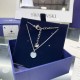 Swarovski Ginger Pendant 5642957 Ltblue Silver Necklace