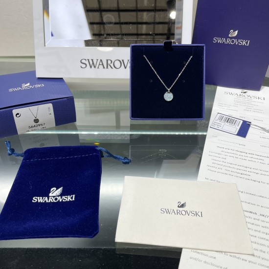 Swarovski Ginger Pendant 5642957 Ltblue Silver Necklace