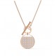 Swarovski Ginger T Bar Pendant 5567529 White Rose Gold Tone Plated Necklace