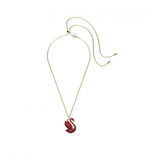 Swarovski Iconic Swan Pendant 5649773 Swan Large Red Gold Necklace