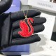 Swarovski Iconic Swan Pendant 5649773 Swan Large Red Gold Necklace