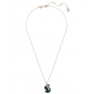 Swarovski Iconic Swan Pendant 5650067 Swan Green Plated Necklace