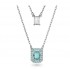 Swarovski Millenia Layered Pendant 5640557 Octagon Cut Green Silver Necklace