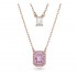 Swarovski Millenia Layered Pendant 5640558 Octagon Cut Purple Rose Gold Necklace