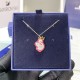 Swarovski Pop Swan Pendant 5649200 Swan Pink Rhodium Plated Necklace