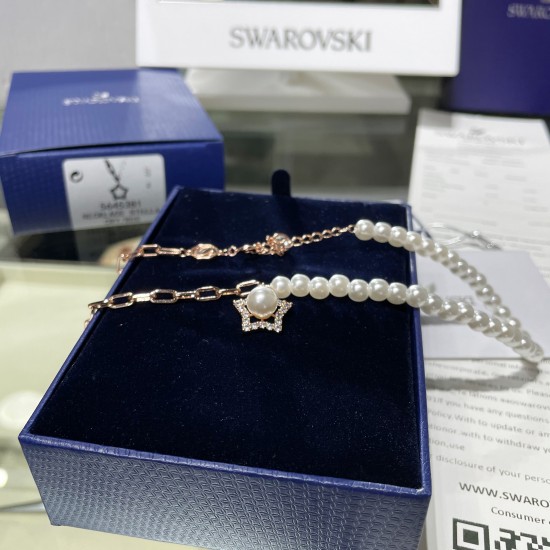 Swarovski Stella Pendant 5645381 White Rose Gold Necklace