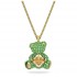 Swarovski Teddy Pendant 5642975 Gold Green Necklace L38cm