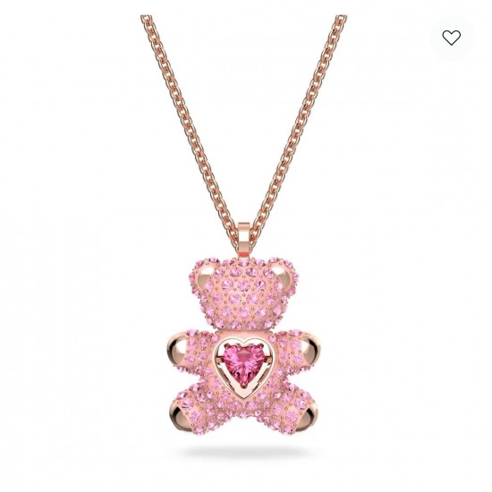 Swarovski Teddy Pendant 5642976 Rose Pink Gold Necklace