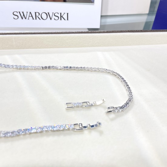 Swarovski Tennis Deluxe Pendant 5494605 Round Cut White Necklace