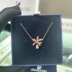 Swarovski Volta Pendant 5656741 Bow White Rose Gold Tone Plated Necklace