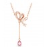 Swarovski Volta Y Pendant 5647569 Bow Pink Rose Necklace L43cm