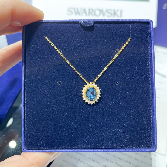 Swarovski Women Pendant 5484171 Blue Gold Necklace