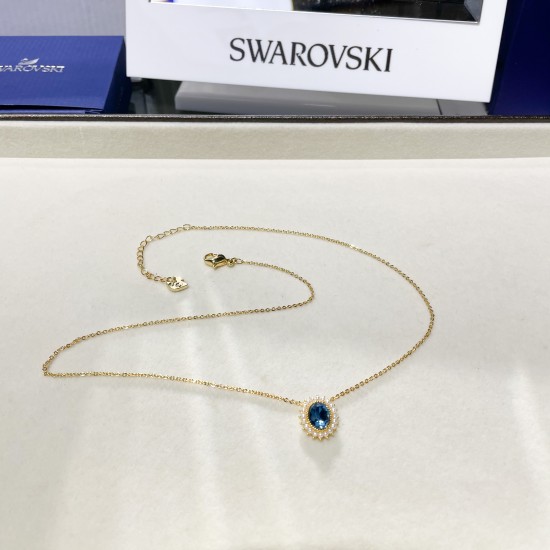 Swarovski Women Pendant 5484171 Blue Gold Necklace