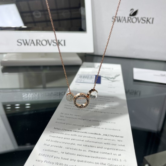 Swarovski Women Rose Pendant 5289769 Gold Necklace