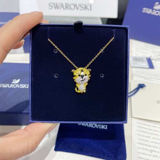 Swarovski Zodiac Tiger 5620291 Silver Gold Necklace L60cm