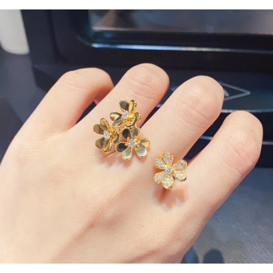 Van Cleef & Arpels Frivole Of Rose Gold/Silver And Gold VCA Rings 3 Colors