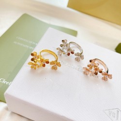 Van Cleef & Arpels Frivole Of Rose Gold/Silver And Gold VCA Rings 3 Colors 