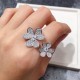 Van Cleef & Arpels Frivole Rose Gold VCA Rings/Silver/Gold Of 3 Colors